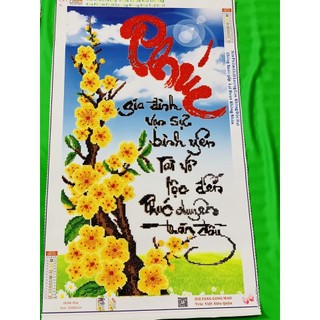 Tranh đính đá PHÚC đã đính thành phẩm 50x82cm đã đính sẵn df206