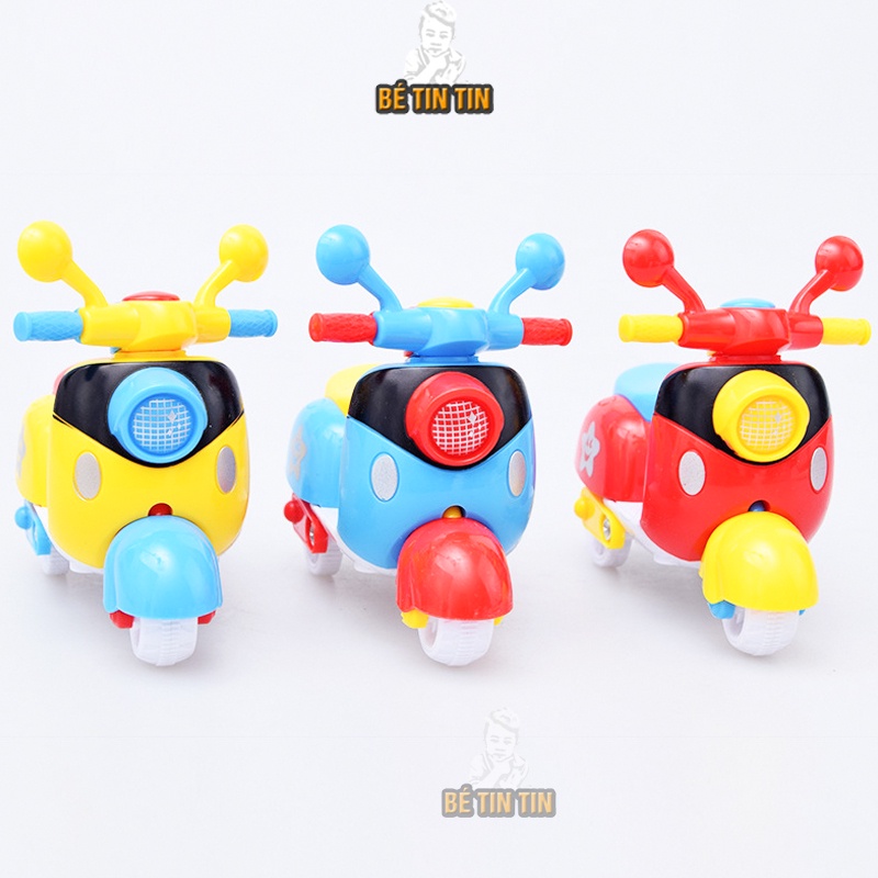 Xe máy đồ chơi, xe đồ chơi Vespa có dây cót cho bé
