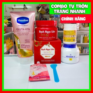 (chính hãng) Combo kem body Bạch Ngọc Liên Đỏ  Vaseline chuyên dưỡng trắng toàn thân hiệu quả nhanh