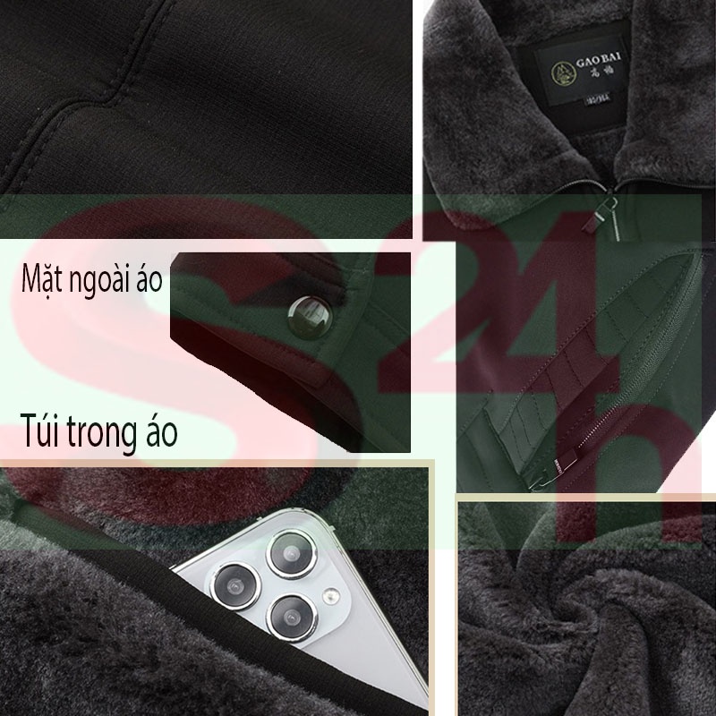 Áo khoác lót lông trung niên cao cấp tặng bố AKB01