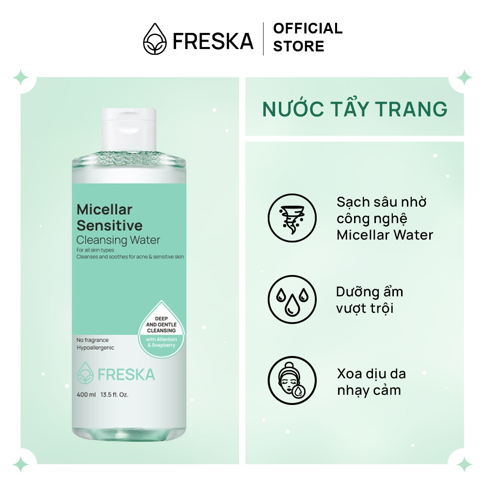 [QT]  Freska Nước tẩy trang Micellar Sensitive Cleansing Water 400ml