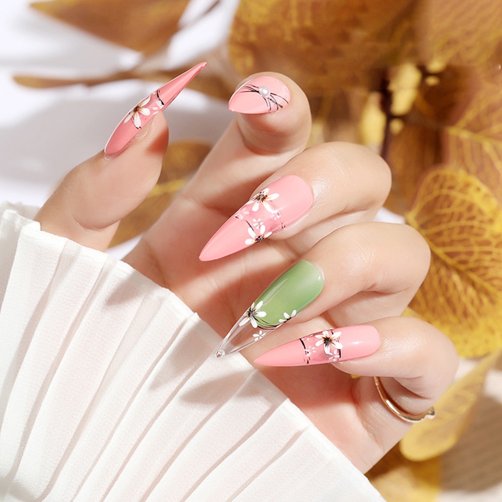 Hộp 100 Móng Tay Giả Trong Suốt Siêu Mỏng Không Gây Hại Cho Salon