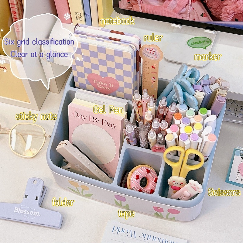 Hộp Nhựa 3 / 6 Ngăn Đựng Đồ Trang Điểm Đa Năng