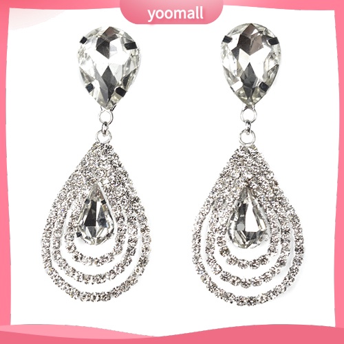 Bông Tai Hình Giọt Nước Đính Đá Thanh Lịch Dành Cho Nữ