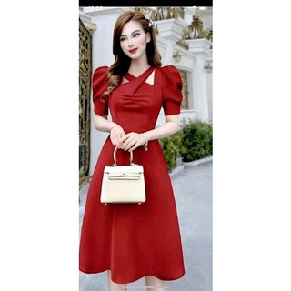 Đầm xoè cổ đắp chéo hàng thiết kế sang trọng - YB230104