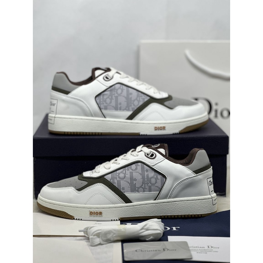 Giày sneaker dior b27 trắng viền nâu cổ thấp thể thao nam nữ