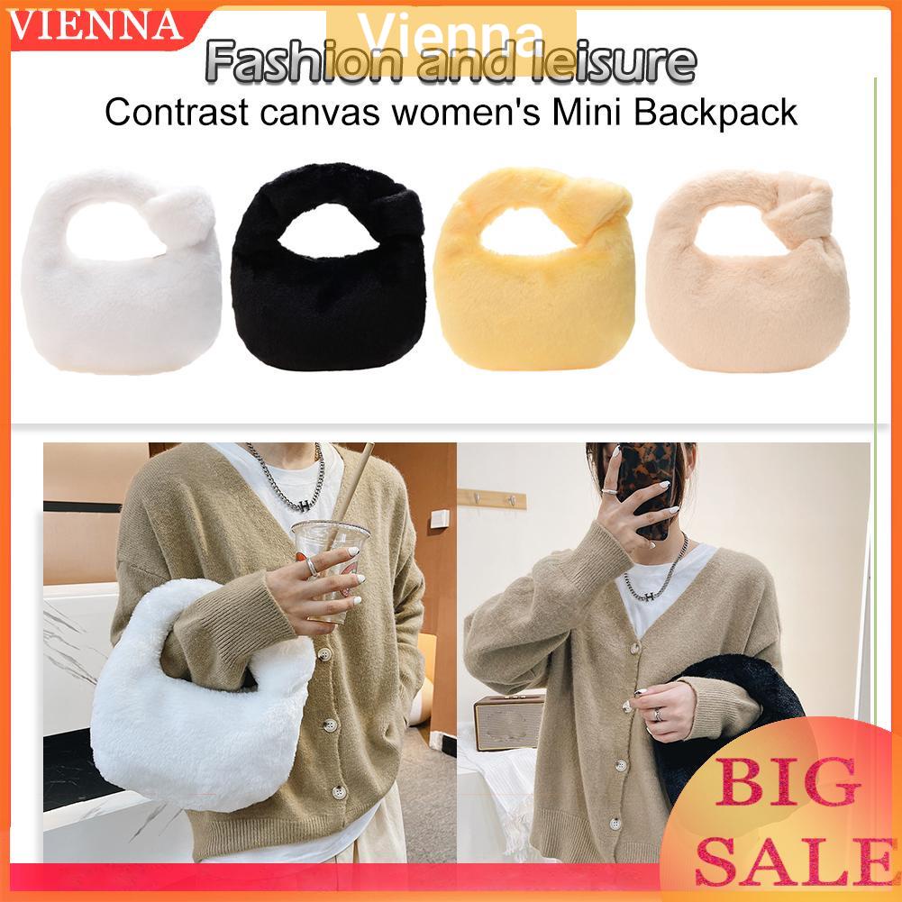 Túi xách lông nhung màu trơn thời trang thu đông cho nữ