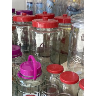 Hũ keo thủy tinh nắp đỏ đựng bánh, muoi dua ca 20lit