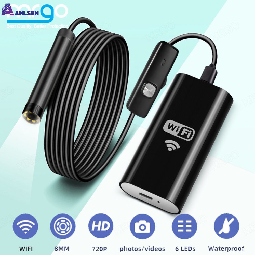 Camera Nội Soi WiFi Camera Rắn Kiểm Tra Chống Nước Mini Kính Ngắm USB Cho Ô Tô HD Không Dây Cho Điện Thoại Thông Minh iPhone & Android Tuyệt Đối