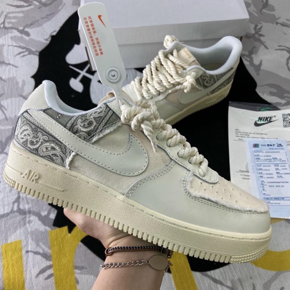 Giày Nike_Dây Thừng AF1 rách , Giày Air Force 1 Dây Thừng thổ cẩm Hàng Đẹp Tặng Kèm Phụ Kiện hot trend