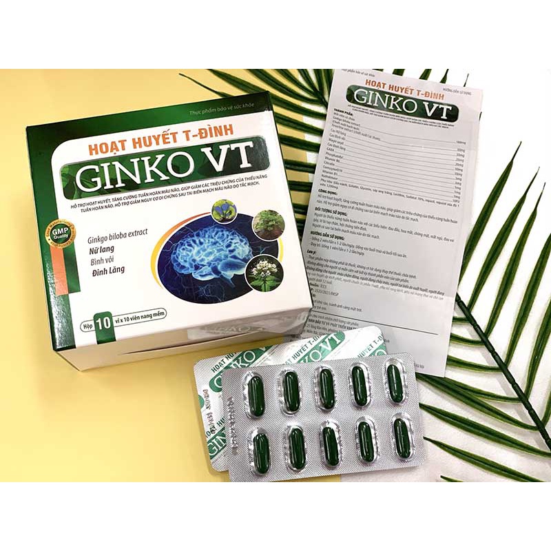 TPBVSK Hoạt huyết T-Đình Ginko VT chiết xuất cao thiên nhiên dưỡng não, tăng cường tuần hoàn máu não