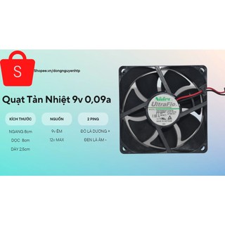 Quạt Tản Nhiệt 9v(12v) 0,066A 8x8x2,5 Nidec Chính Hãng