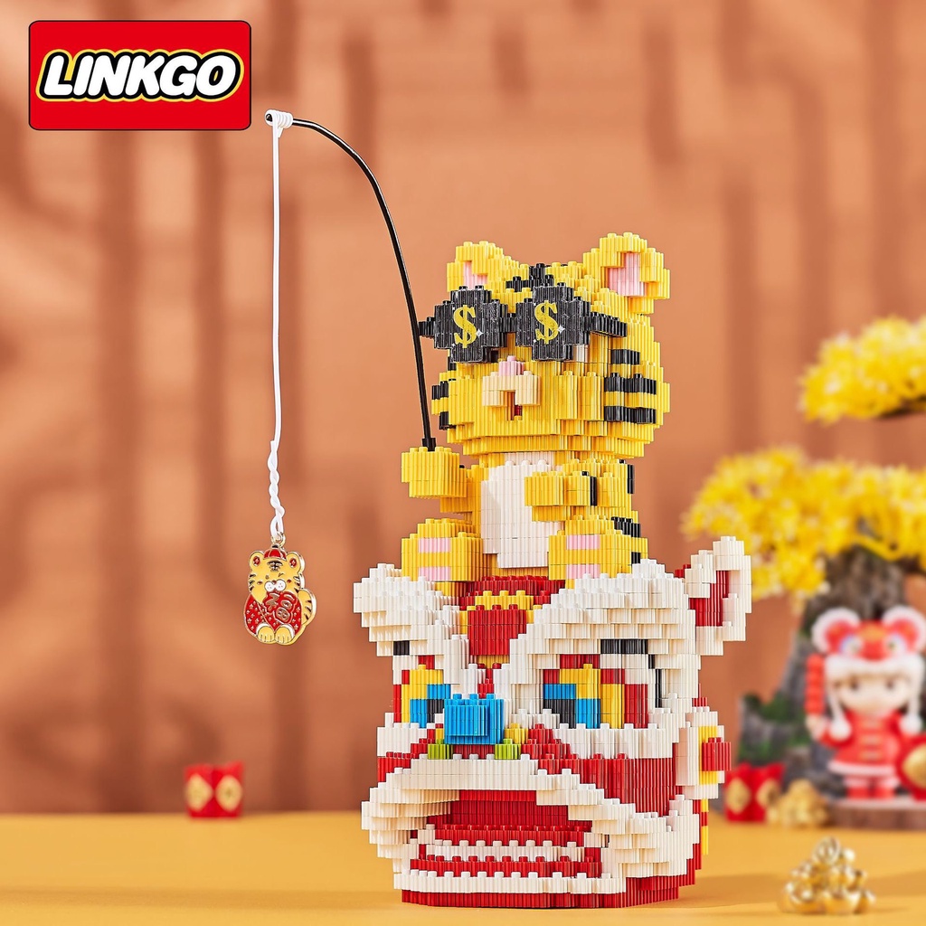 Lắp ráp mô hình lego Linkgo các nhân vật mèo thần tài