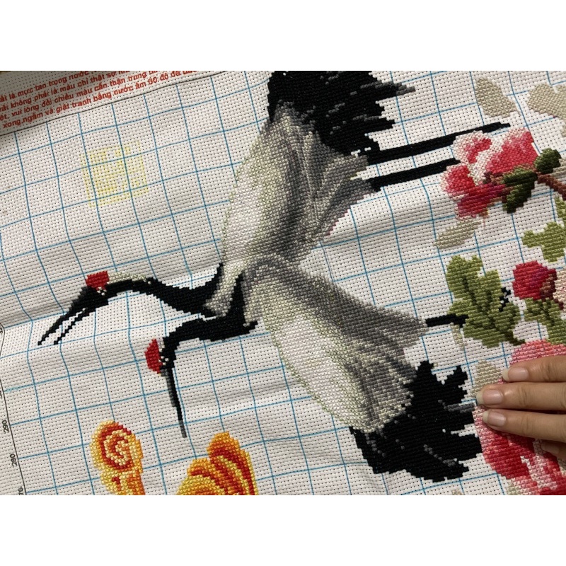 Thanh Lý Tranh Thêu Chữ Thập Thành Phẩm Hình Hoa Mẫu Đơn