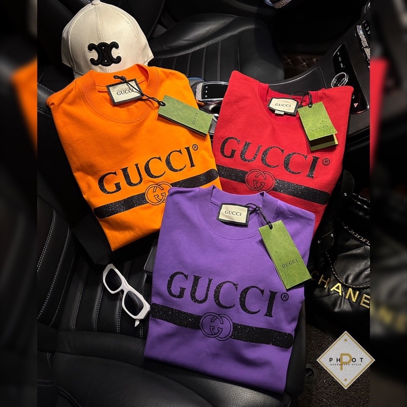 Áo phông chữ nhũ bling bling hàng QCL1