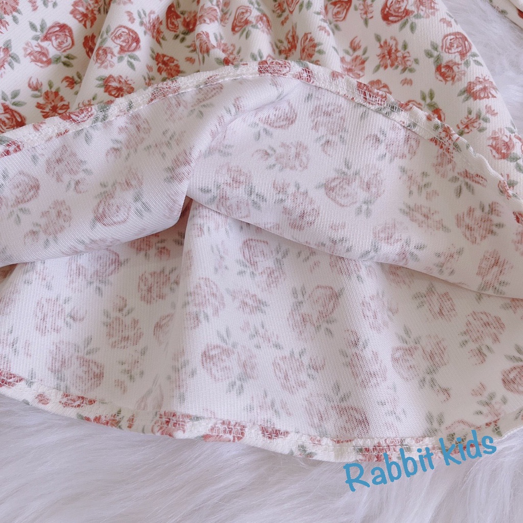 Váy Tết Cho Bé Gái Mùa Đông 7-32kg💝FREESHIP💝 Rabbit Kids- Đầm Dài Tay Trẻ Em Chất Nhung Nâu Cổ Bèo Cao Cấp Mềm Mại Ấm Áp