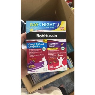 Siro ho và cảm Robitussin dành cho trẻ em set 2 lọ ngày và đêm