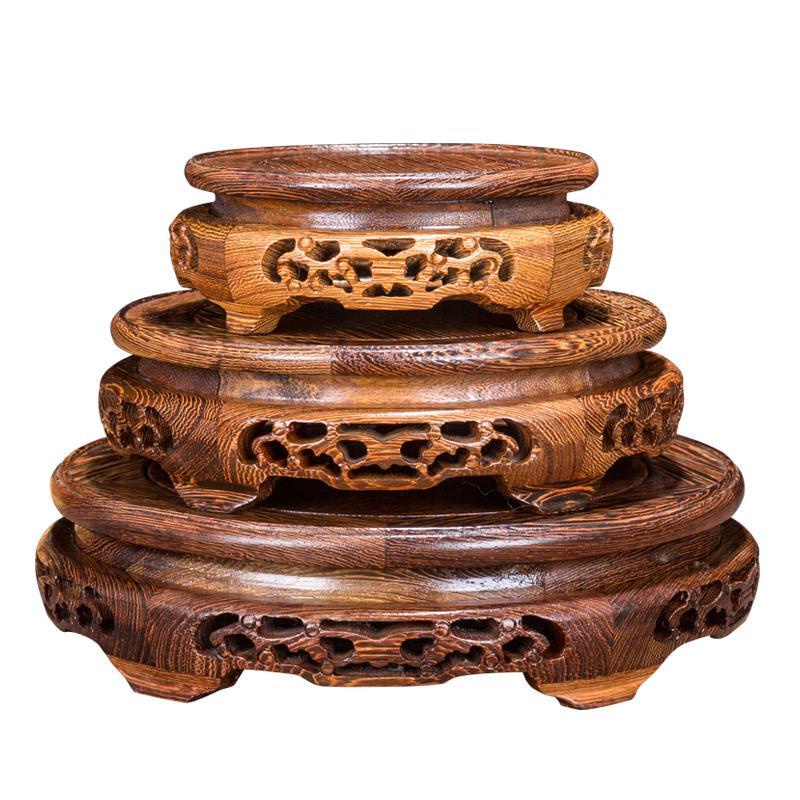 Door Frame Base Frame Vase Buddha Statue Fish Tank Stone Head Flowerpot Rosewood Ornaments Craft Bas