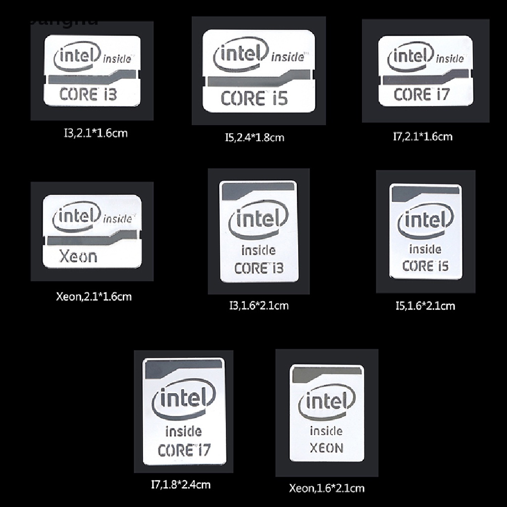 Miếng Dán Kim Loại Màu Bạc In Logo Laptop Intel CORE i3 i5i7