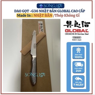 Dao nhật bản gọt hoa quả global-g36 thép nguyên khối cao cấp cromova-18 không gỉ.dài 130mm,dày 2li