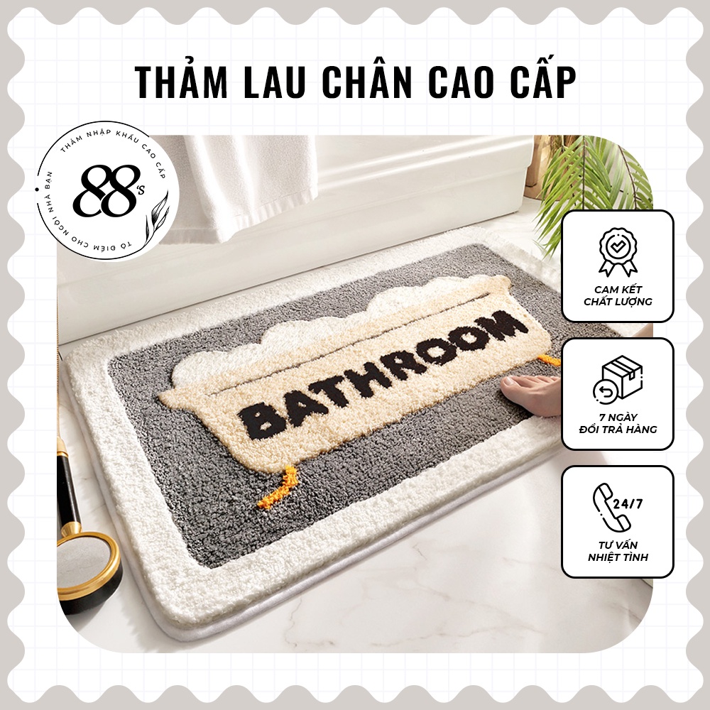Thảm lau chân nhà tắm cao cấp, Thảm chùi chân siêu thấm hút, lông dày chống trơn trượt - Hàng Nhập Khẩu