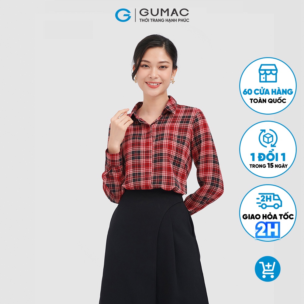 Áo sơ mi nữ thời trang GUMAC sọc caro AC09042