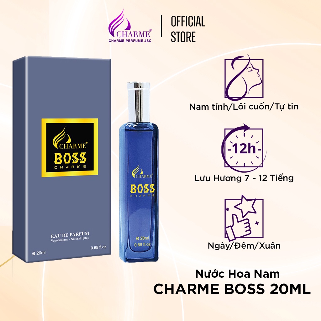 Nước hoa nam cao cấp, Boss Charme, hương thơm độc đáo, mạnh mẽ, dành cho phái mạnh, 20ml