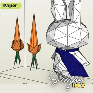 Thỏ Sugar - Mô hình giấy DIY có màu