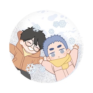 Huy hiệu in hình here u are ver mùa đông manga anime chibi quà tặng xinh xắn độc đáo
