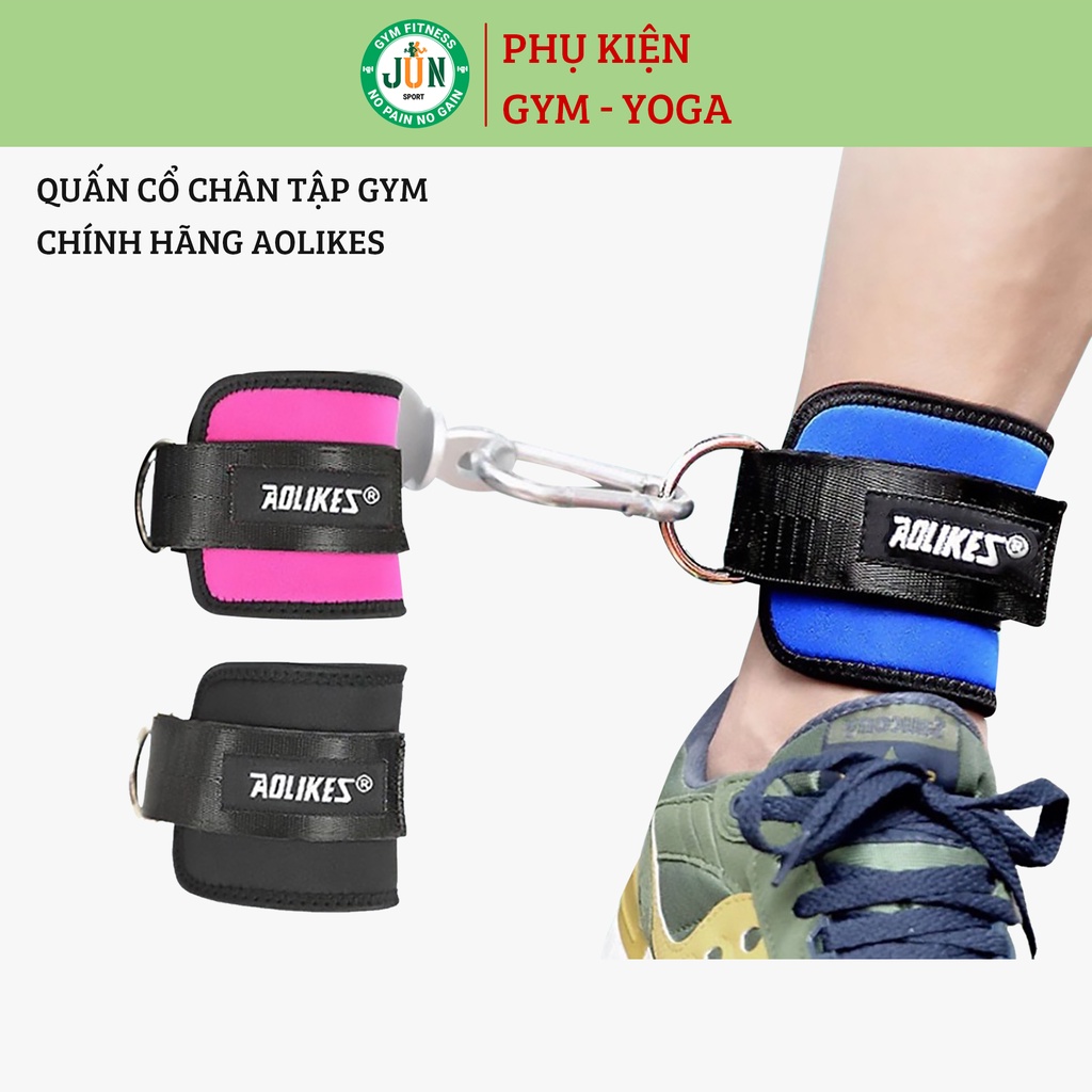 Quấn Cổ Chân Hỗ Trợ Đá Tạ, Tập Mông AOLIKES Jun Sport Đen/ Xanh/ Hồng (1 Đôi)