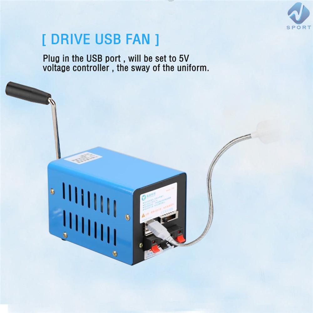 Máy Phát Điện Quay Tay Khẩn Cấp Đa Năng 20W 20W Di Động Cho Hoạt Động Ngoài Trời