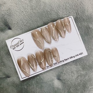 Nailbox thiết kế viền nổi thạch nâu