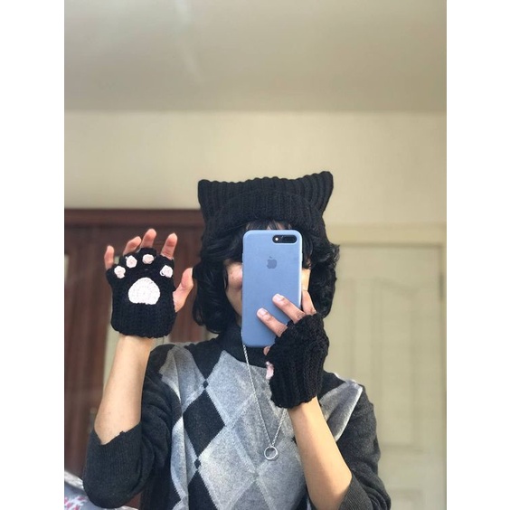 Gang tay Con Mèo-Len HANDMADE