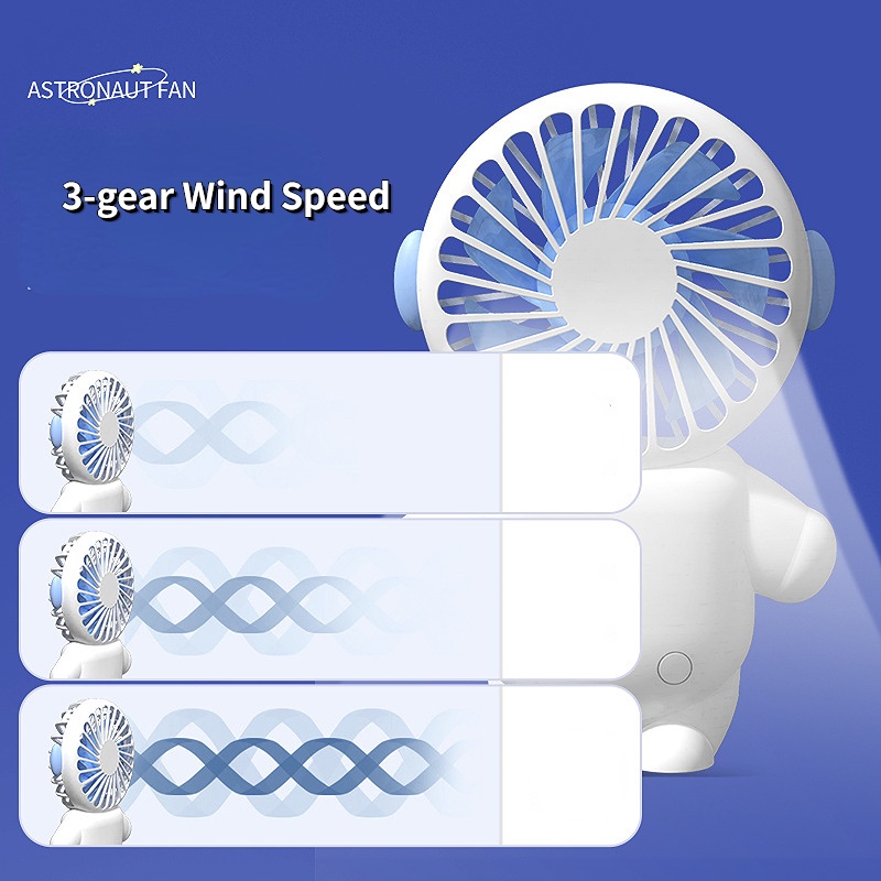 Quạt Mini Cầm Tay Hình Phi Hành Gia Với Giá Đỡ Điện Thoại Ba Tốc Độ Sạc USB Có Thể Điều Chỉnh Phù Hợp Cho Văn Phòng