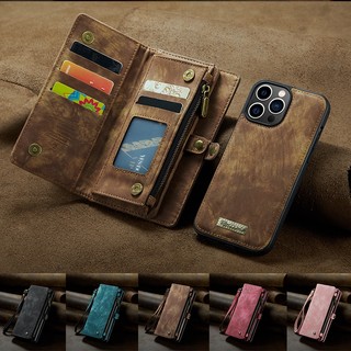 Bao da nắp gập CASEME có ngăn đựng thẻ hít nam châm thích hợp cho iphone12 mini 11 pro xs max xr i8 i7 se2020 i6s plus