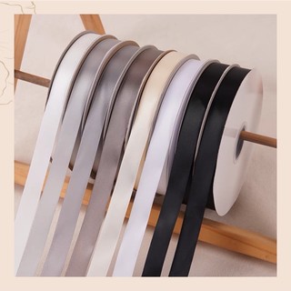 [Tone trắng-đen] Combo 5 mét ruy băng satin lụa trơn 1 mặt