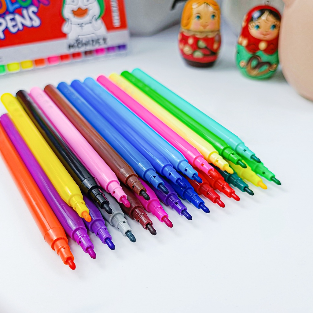 Bút Dạ Màu, Bút Lông Màu MONDEZ 12/18/24 Màu Sắc Tươi Sáng, An Toàn Cho Bé  M70011/M70012/M70013