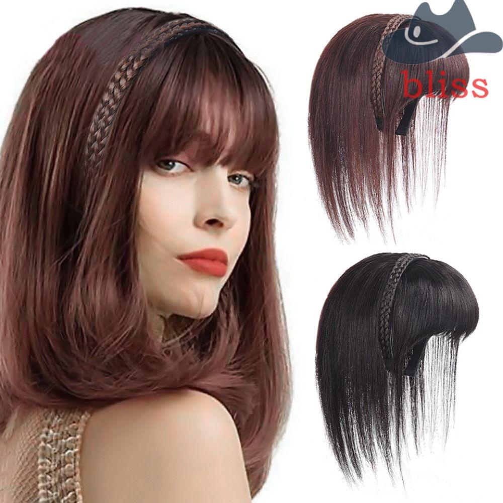 Tóc Mái Giả 3D Bằng Sợi Tổng Hợp Màu Nâu Chất Lượng Cao Cho Nữ