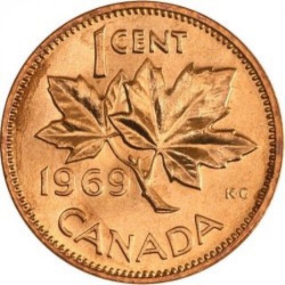 Xu one cents của canada 1965 - 1996