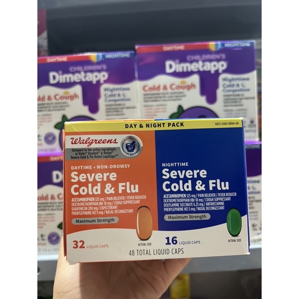 Walgreens Cold & Flu Softgels 48 VIÊN date 2024
