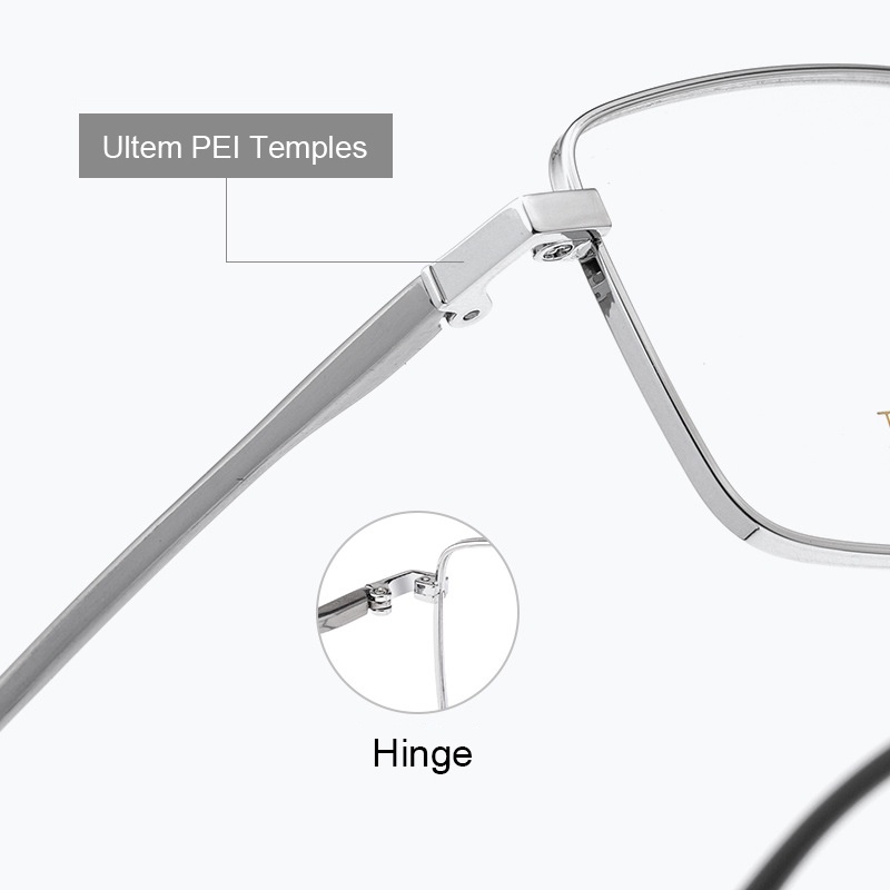 Mắt Kính Gọng Vuông Bằng Titan Siêu Nhẹ Phong Cách Retro Cho Nam