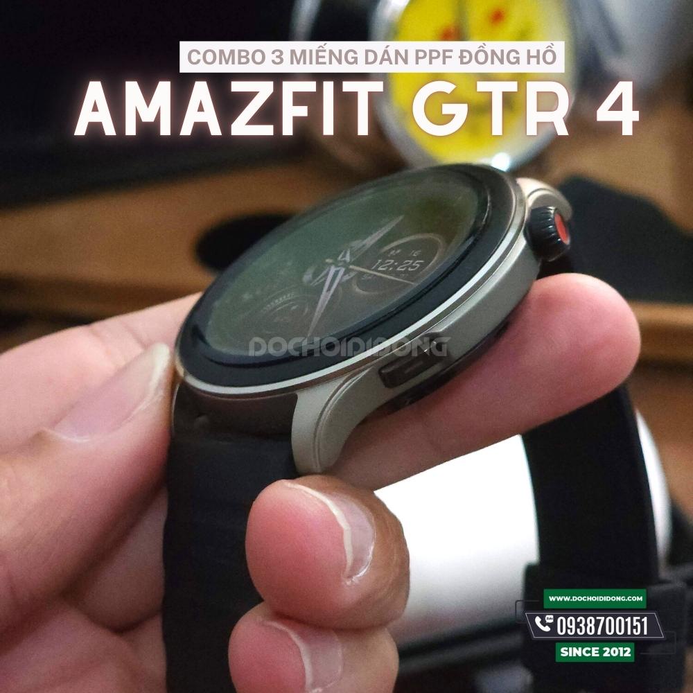 DÁN BẰNG NƯỚC - COMBO 3 Miếng dán PPF đồng hồ Amazfit GTR 4