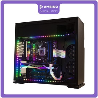 Led dán Case Ambino Node đồng bộ Hub Coolmoon, Aura sync, Hub All-in-one-Led nháy theo nhạc, hàng triệu màu sắc