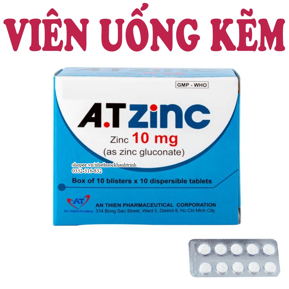 (hộp 100 viên) Viên uống bổ sung Kẽm Gluconate An Thiên Pharma
