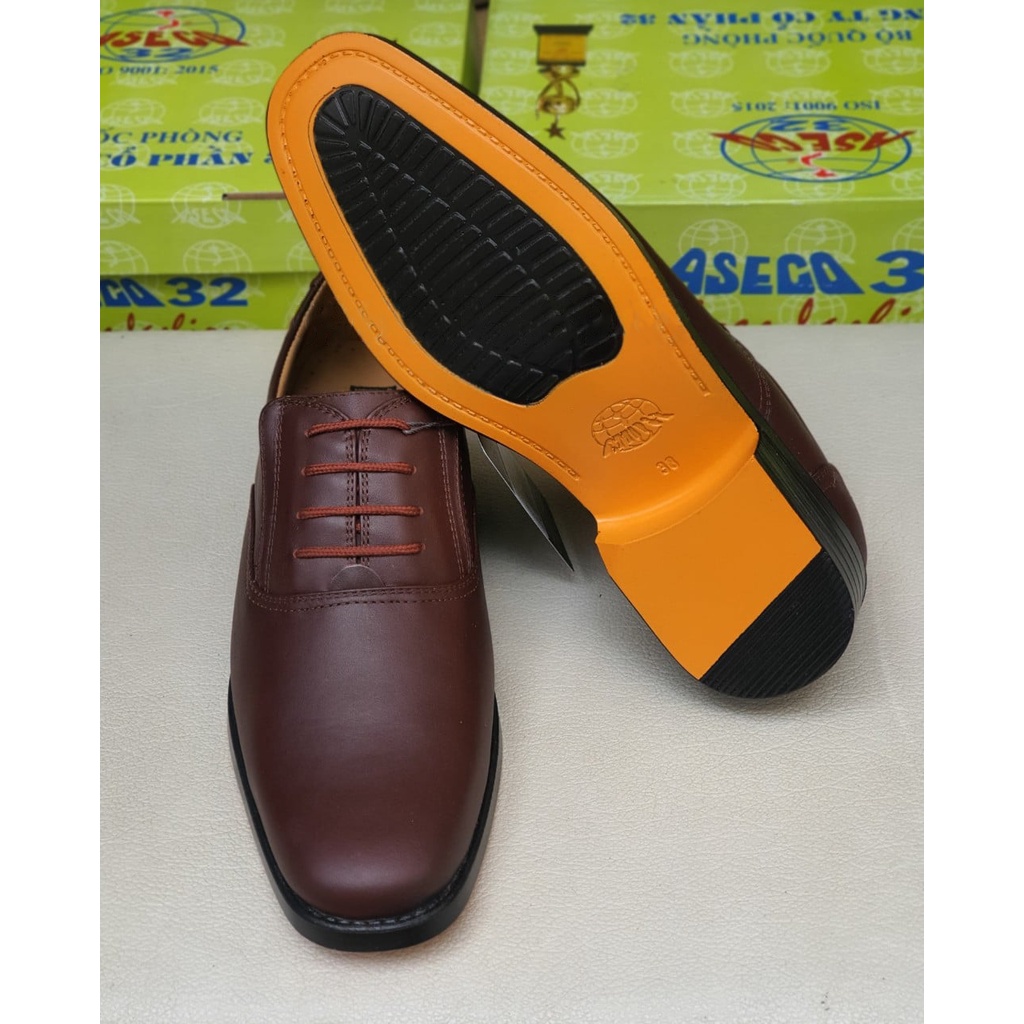 GIÀY DA NAM CÔNG SỞ ASECO 32 535 NÂU