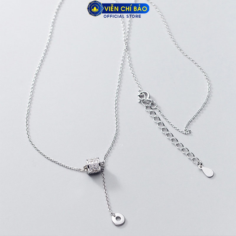 Dây chuyền hình trụ đá trắng chất liệu bạc 925 thời trang phụ kiện trang sức nữ Viễn Chí Bảo D400470