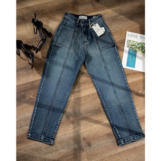 Quần jean baggy xanh đậm cut out