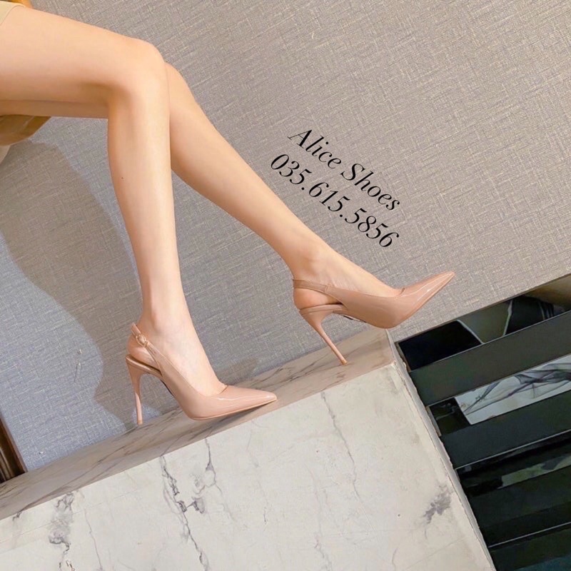 Giày Cao Gót mint Gót Nhọn bít mũi Quai Hậu 9P, 11P - Hàng VNXK Cao Cấp - Full Size 34-40