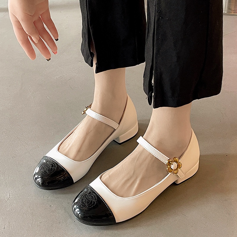 Giày Cao Gót 4.5cm Mũi Tròn Phong Cách  Pháp Thời Trang Xuân Hè 2023 Cho Nữ