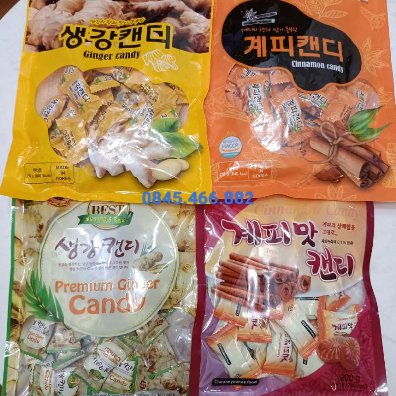 Kẹo gừng kẹo quế Hàn Quốc chính hãng